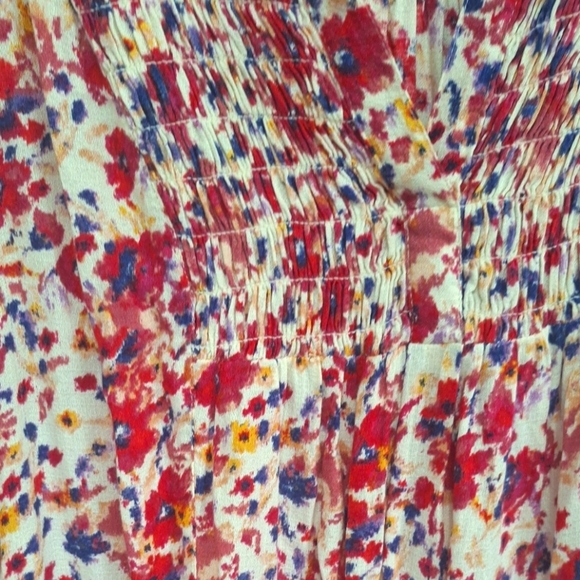 Lucky Brand Floral Pullover V Neck Long Sleeve Women's Blouse Size M - Picture 3 of 4